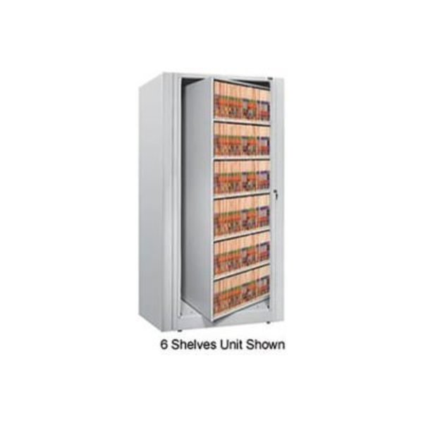 Datum Filing Systems Rotary File Cabinet Starter Unit, Legal, 3 Shelves, Light Gray XLG-S4-T47